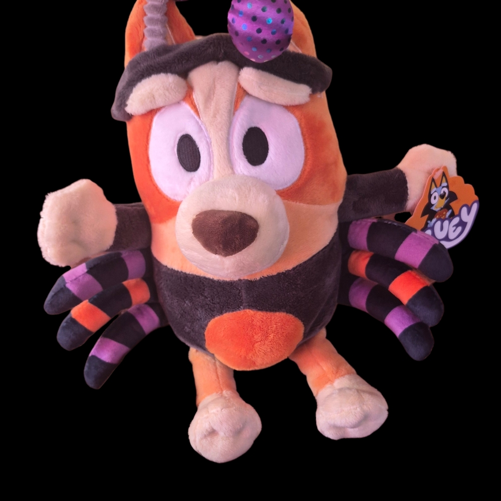Bluey Halloween Spider Plush Toy - Orange, Purple, Black